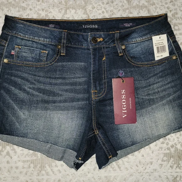 Vigoss Marley Mid Rise Denim Jean Waist Short Size 29 - Picture 3 of 7